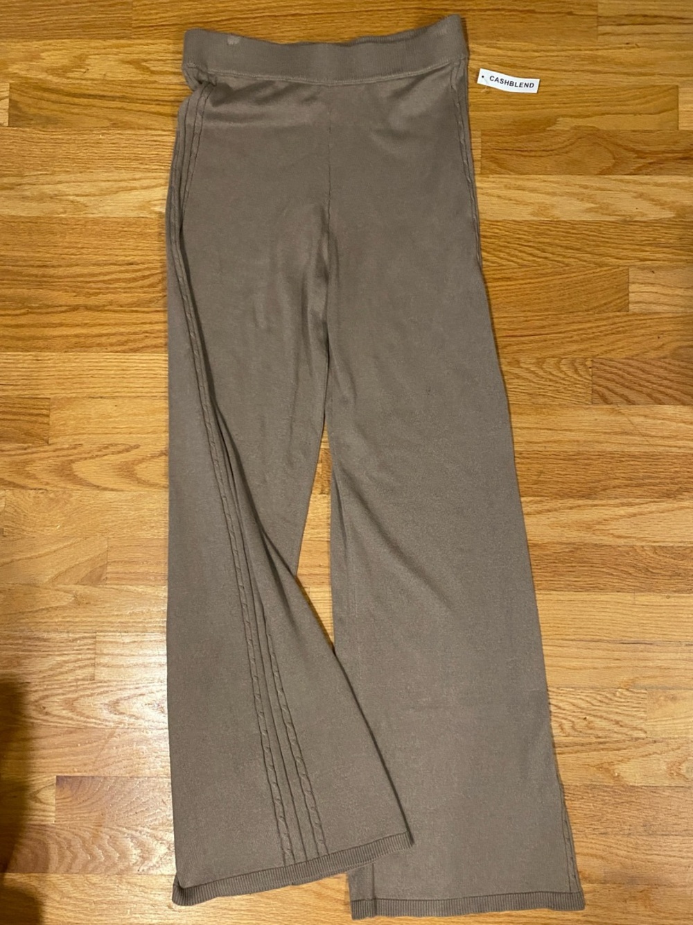 Splendid Tan Wide-Leg Knit Pants